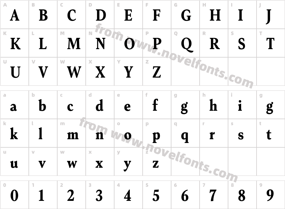 Senlot Serif Cond BlackCharacter Map