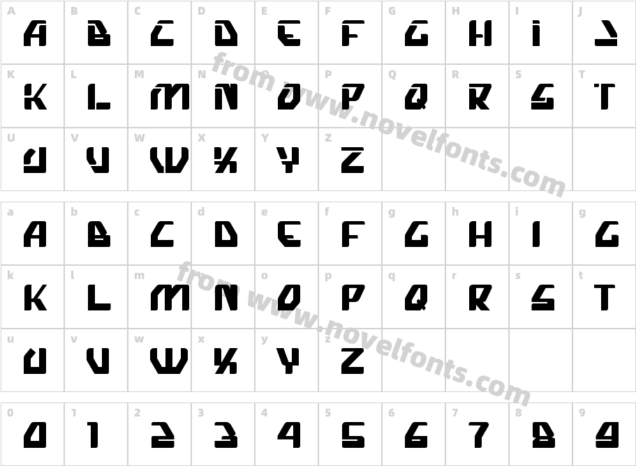 NOVASQUADRegularCharacter Map