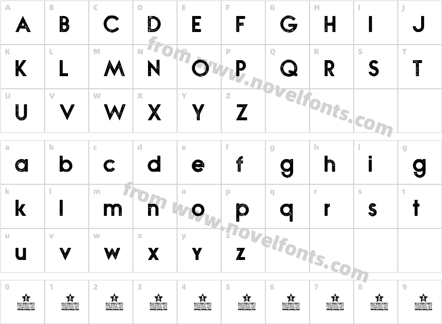 NOVASTAMP-BoldCharacter Map