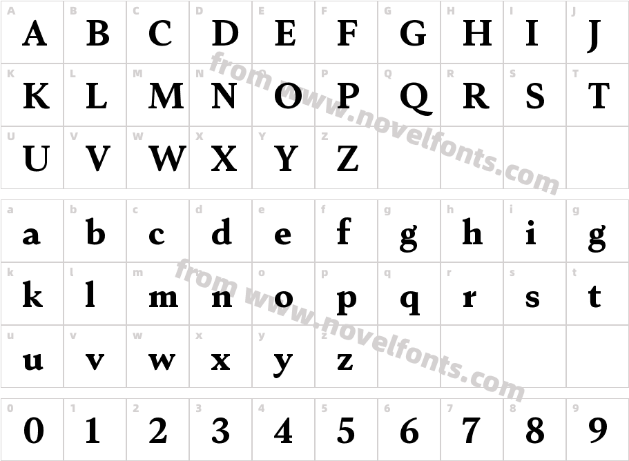 Senlot Serif Ext BlackCharacter Map