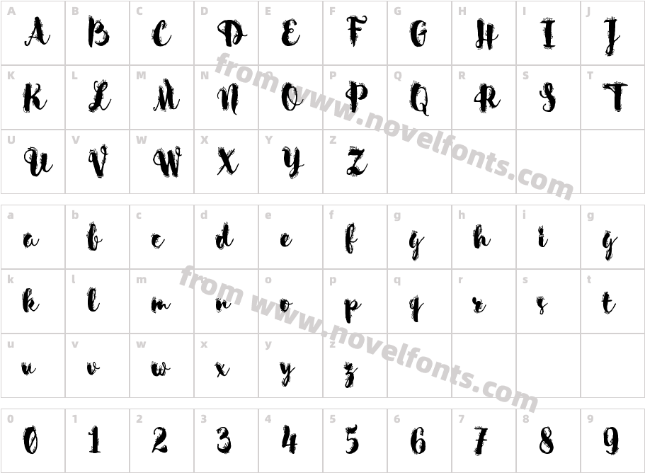 Sensa Brush Trial Flora FillCharacter Map