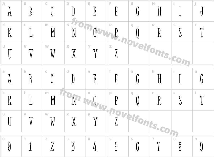 Sensa Serif Trial RegularCharacter Map