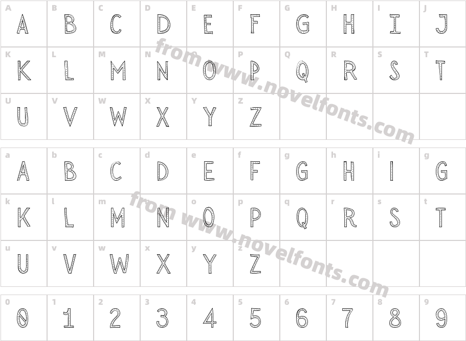 Sensa Wild Trial Dot OutlineCharacter Map