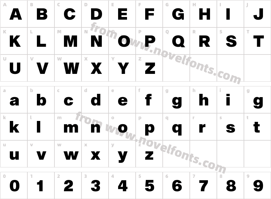 Sequel Sans Black DispCharacter Map