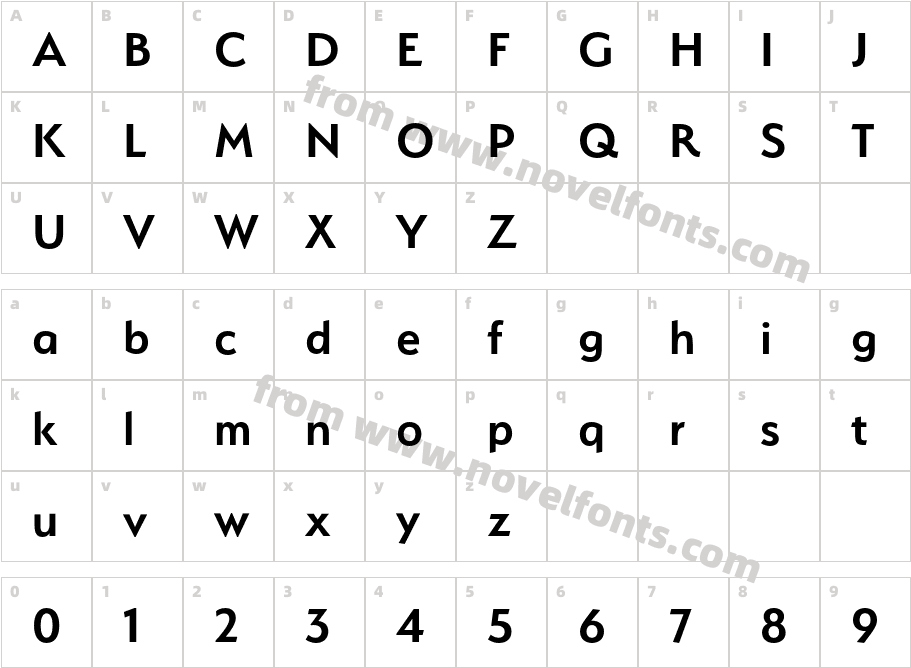 Serenity Demi BoldCharacter Map