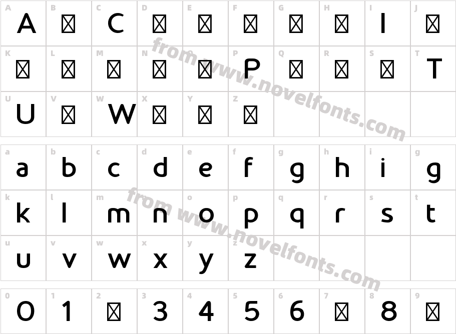 Sereno BoldCharacter Map