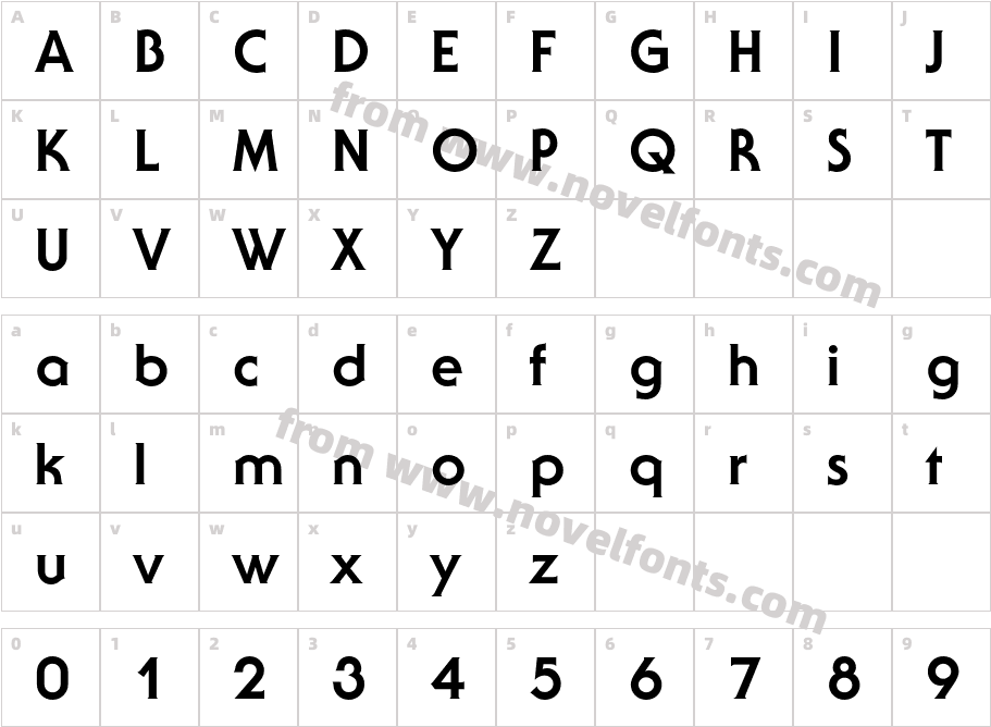 Serif Gothic Extra BoldCharacter Map