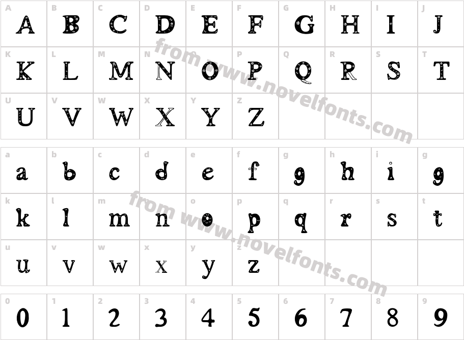 Seriffont Spring Flowers RegularCharacter Map