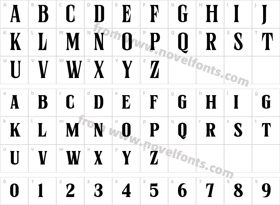 Sernes MediumCharacter Map