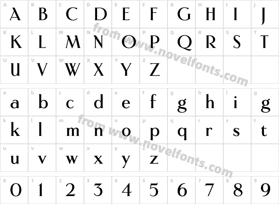 Sestra MediumCharacter Map