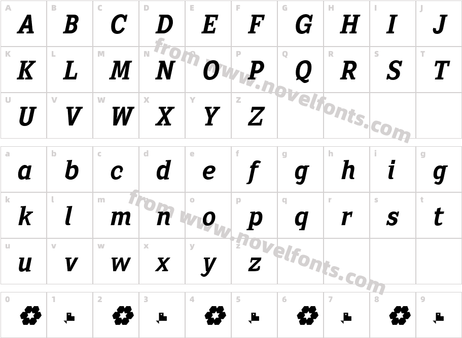Sextan Bold ItalicCharacter Map