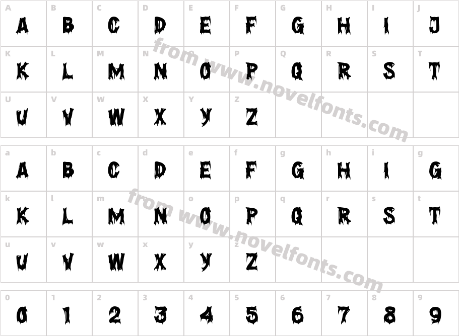 Shadows Fright RegularCharacter Map