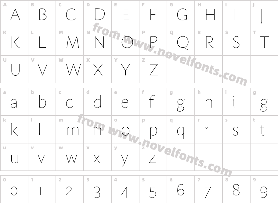 Sharik Sans ThinCharacter Map
