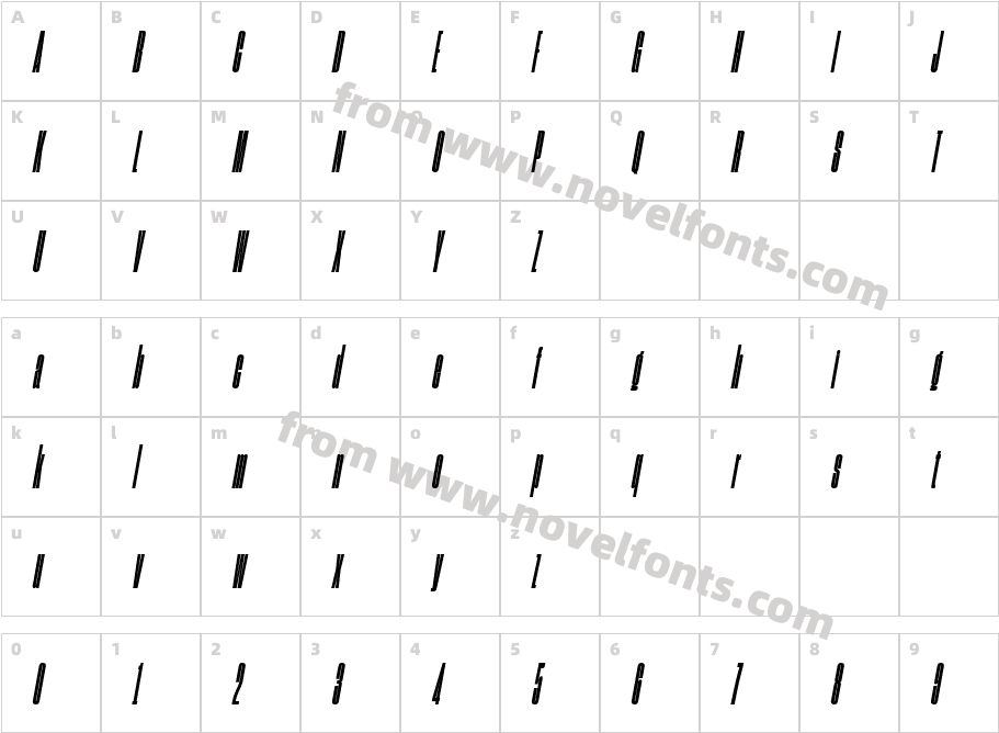 Sharp Grotesk Black Italic 05 RegularCharacter Map