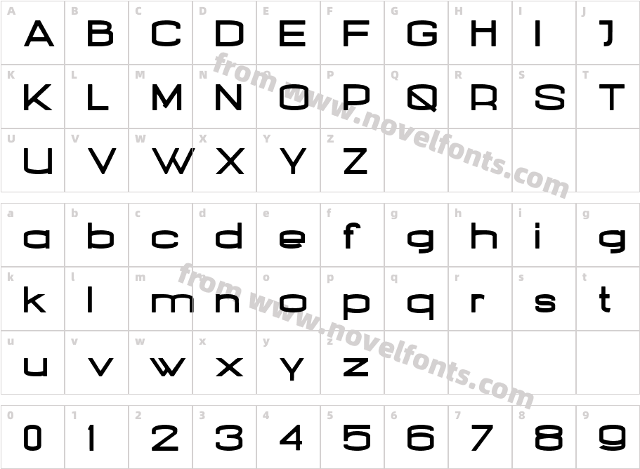 Nalom RoundedCharacter Map