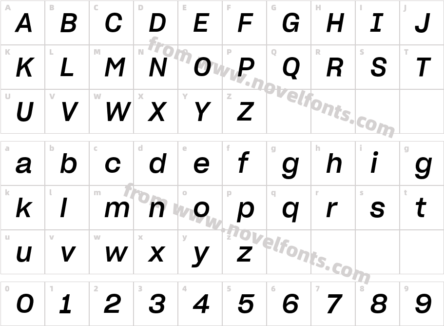 Sharp Grotesk Medium Italic 20 RegularCharacter Map