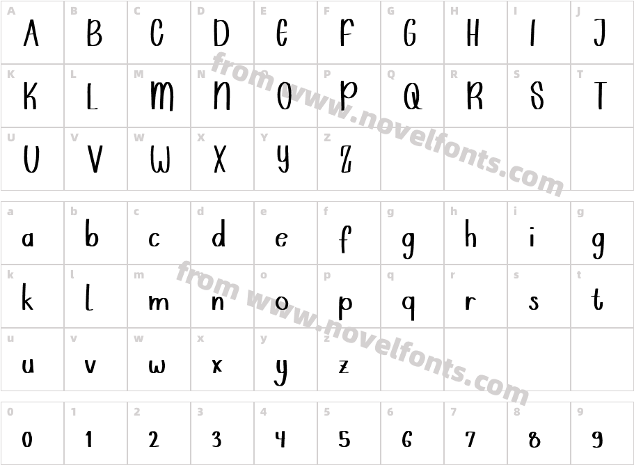 Shavnaz RegularCharacter Map