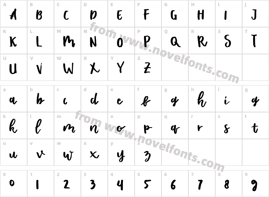 Shella Rough Font DuoCharacter Map