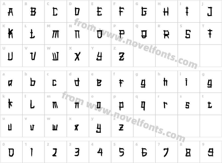 Shika Wesada RegularCharacter Map