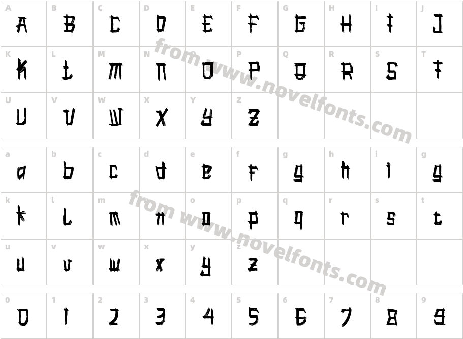 Shika Wesada RegularCharacter Map