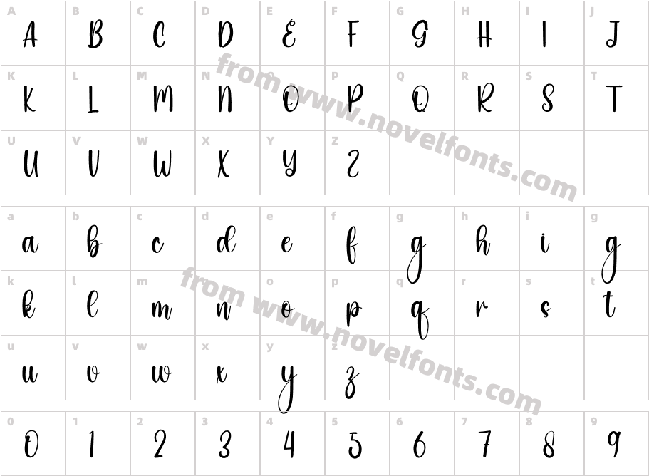Shimbi RegularCharacter Map