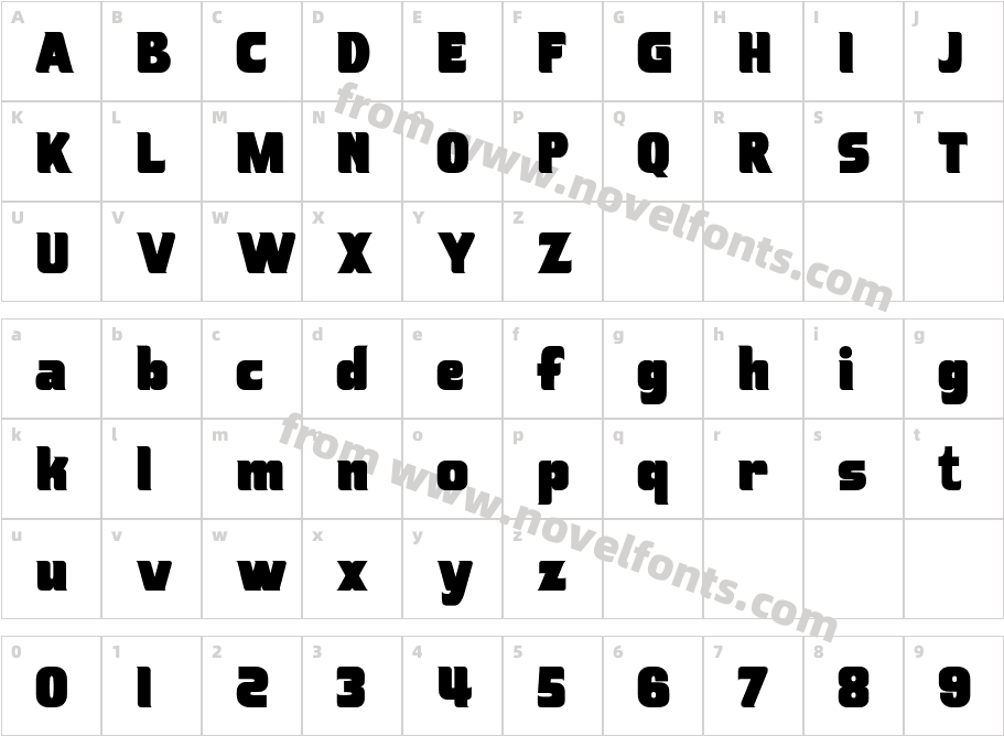 Shimer RegularCharacter Map
