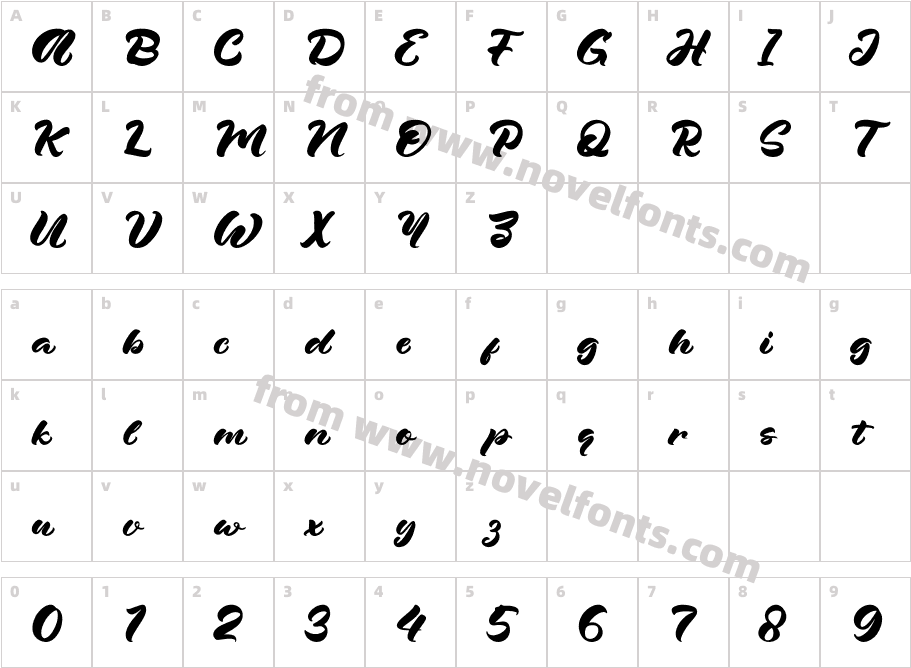 Shinkaner Script RegularCharacter Map