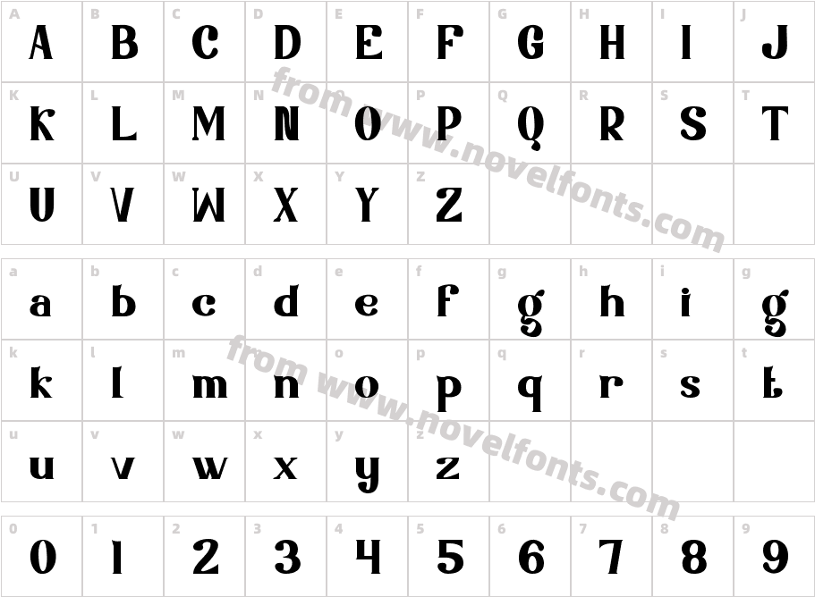 Shogdish RegularCharacter Map