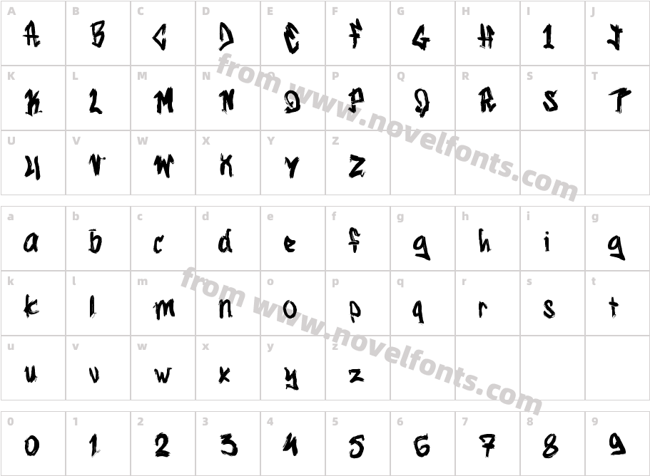 Shokuge RegularCharacter Map
