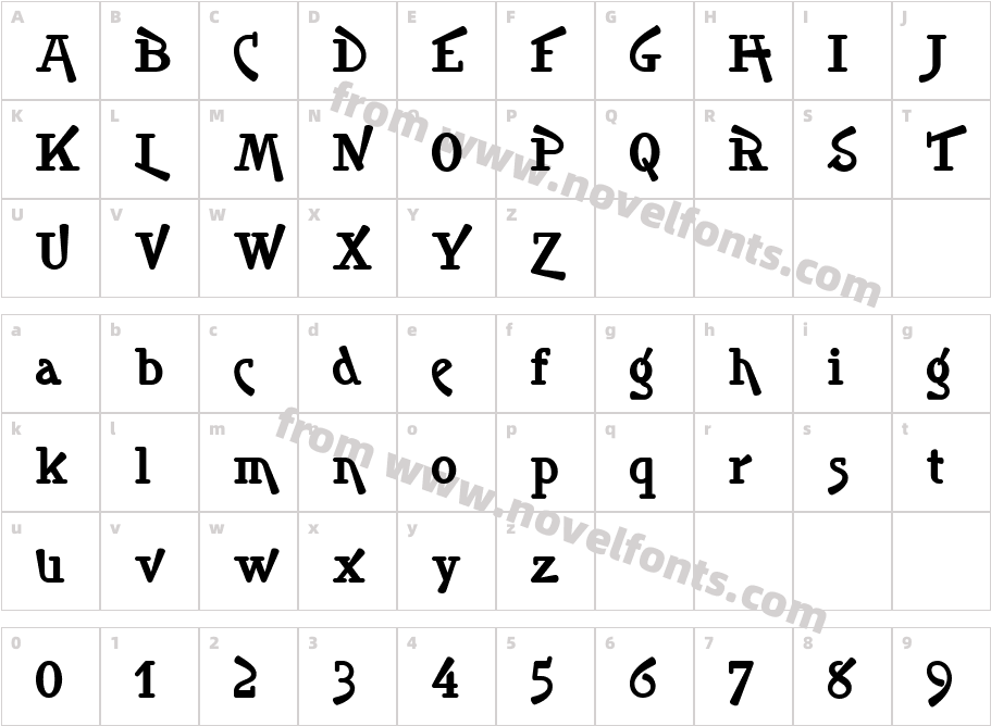 NankiPooNF MediumCharacter Map