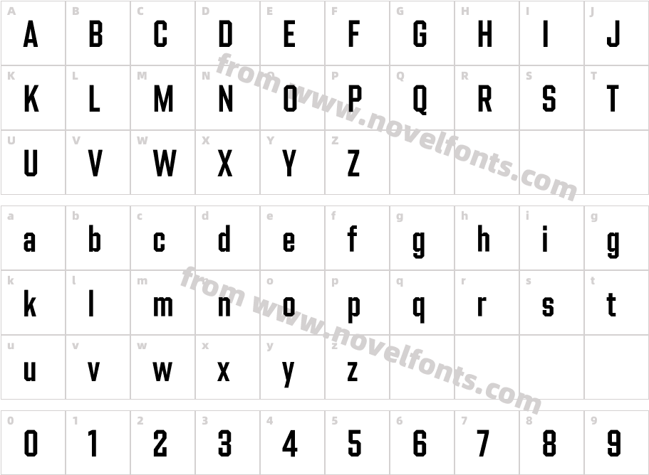 Shuttleblock Condensed DemiCharacter Map