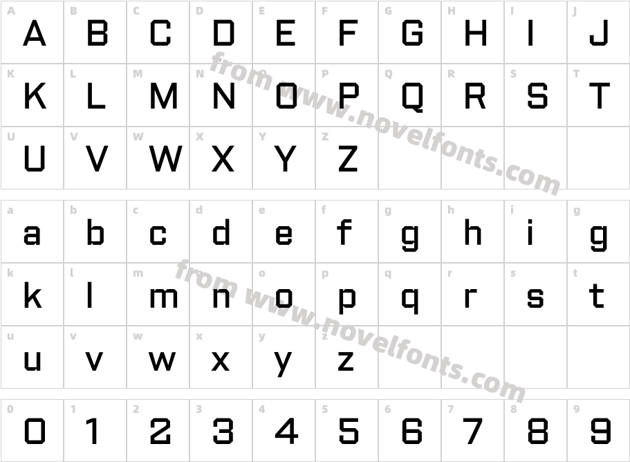 Shuttleblock MediumCharacter Map