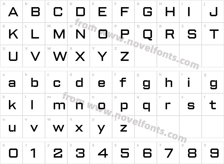 Shuttleblock Wide MediumCharacter Map