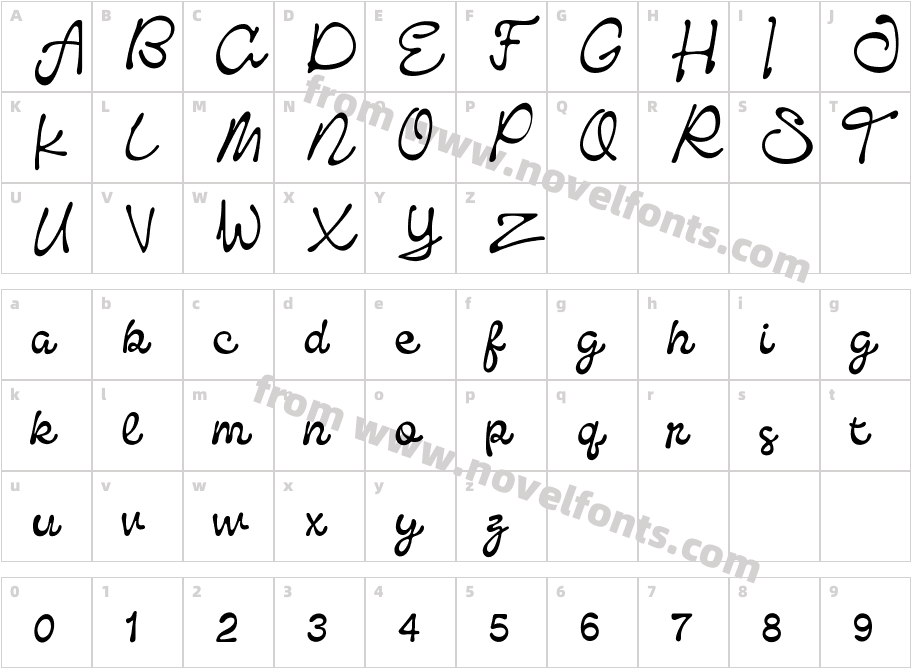 Sia Tayra RegularCharacter Map