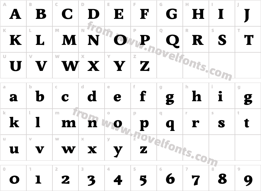 Sibre BlackCharacter Map