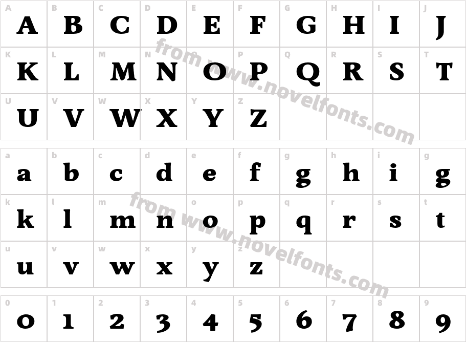 Sibre BlackCharacter Map
