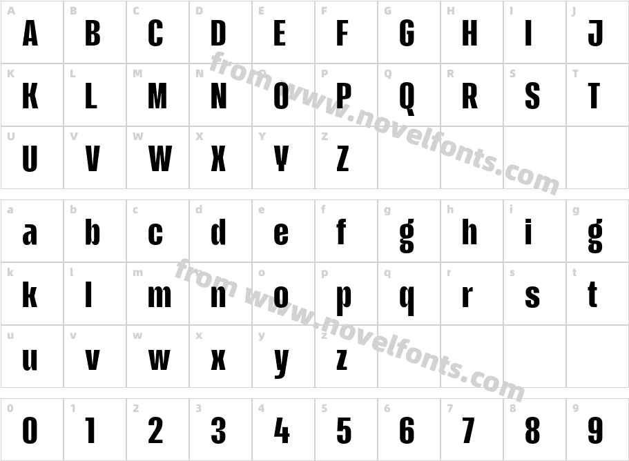 Sidro W05 BoldCharacter Map