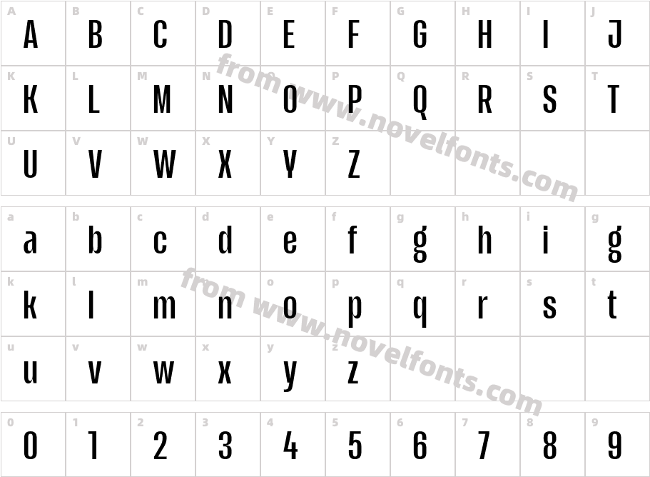 Sidro W05 MediumCharacter Map