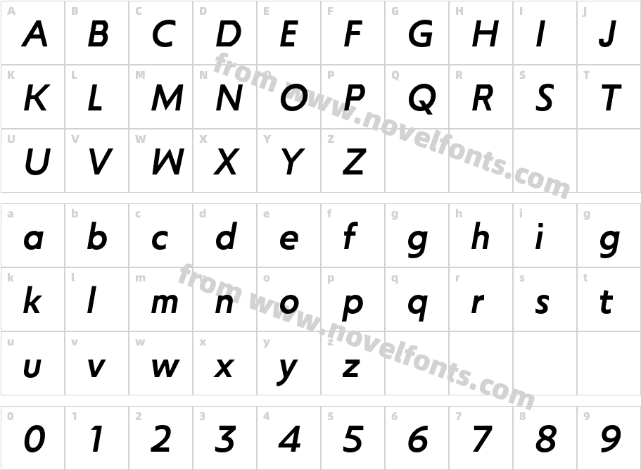 Sigmund PRO Regular ItalicCharacter Map