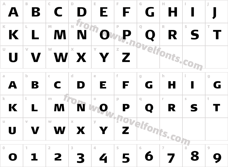 Signa Black CapsCharacter Map