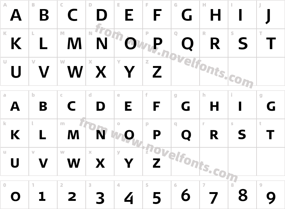 Signa Bold CapsCharacter Map