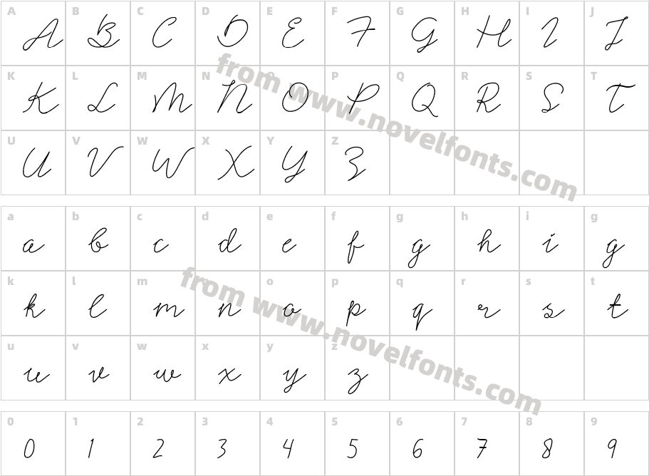 Signerella ScriptCharacter Map