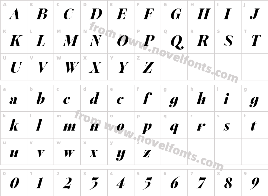Sigurd Heavy ItalicCharacter Map