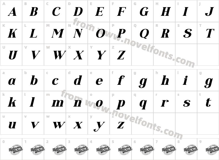 Silenta Vintage DEMO VERSION ItalicCharacter Map