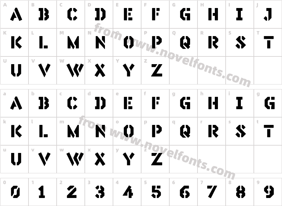 Silex Stencil BasicCharacter Map