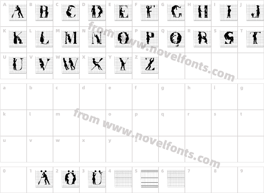 Silhouettes In GridsCharacter Map