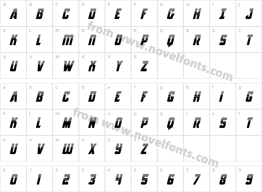 Antilles Halftone ItalicCharacter Map