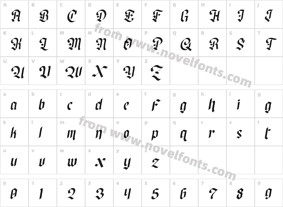 Silverback ObliqueCharacter Map