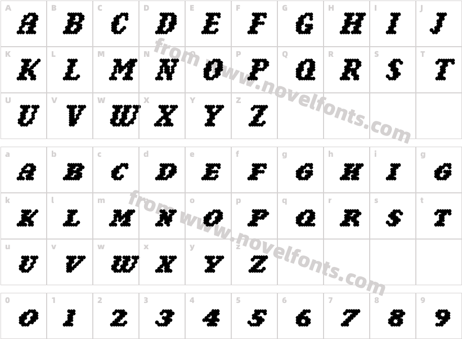 NarlyBoldCharacter Map