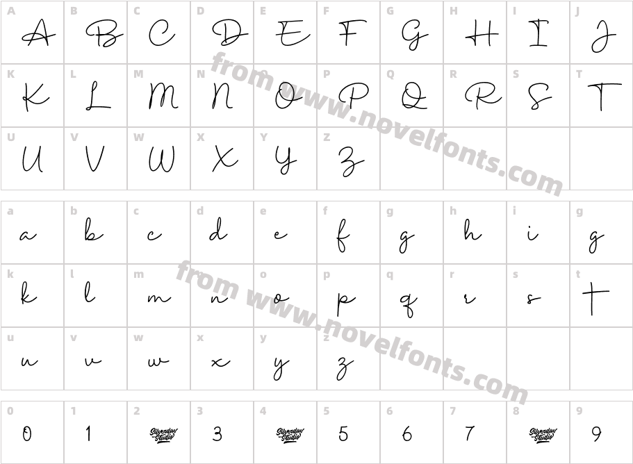 Simphony Cinta RegularCharacter Map